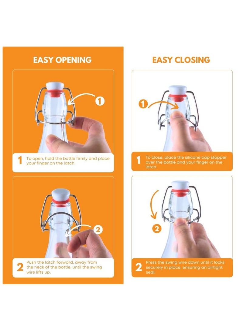 هوم زون هوم زون مجموعة من 6 زجاجات زجاجية قابلة لإعادة الاستخدام للزيت والماء والخل مع غطاء قابل للإزالة (500 مل) - Image 3