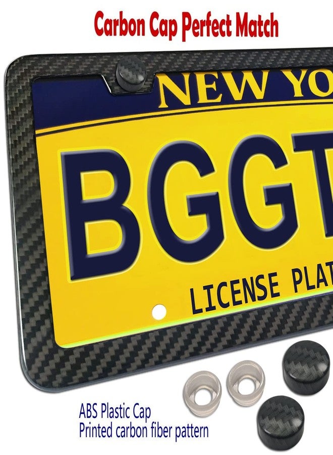 BGGTMO إطار لوحة ترخيص من ألياف الكربون - إطارات لوحات ترخيص من الألومنيوم مغطاة يدويًا بألياف كربونية حقيقية 100% | براغي لوحة ترخيص مقاومة للعبث من الفولاذ المقاوم للصدأ | غطاء برغي من ألياف الكربون | إطار أسود رفيع، الكمية: 1 - Image 4