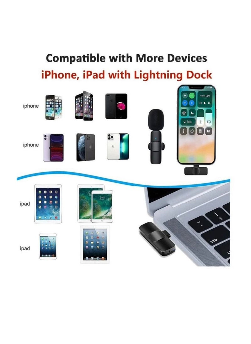 K9 - 2in1 Bluetooths Mic K9 Wireless Collar Microphone Dual Lapel Lavalier Mic for Noise Reduction Vlogging Interview Live Streaming YouTube Video Broadcast With 2 Mic Receiver for iPhone and Android - Image 1
