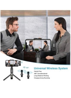 K9 2in1 Bluetooths Mic K9 Wireless Collar Microphone Dual Lapel Lavalier Mic for Noise Reduction Vlogging Interview Live Streaming YouTube Video Broadcast With 2 Mic Receiver for iPhone and Android  - Image 3