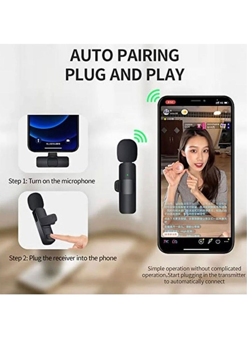 K9 - 2in1 Bluetooths Mic K9 Wireless Collar Microphone Dual Lapel Lavalier Mic for Noise Reduction Vlogging Interview Live Streaming YouTube Video Broadcast With 2 Mic Receiver for iPhone and Android - Image 1