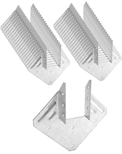 QWORK Galvanized 18-Gauge Hurricane Tie, 40 Pack Steel Connector for Roofing Trusses Wood Timber, Resist High Wind/ Earthquake Forces - Image 1