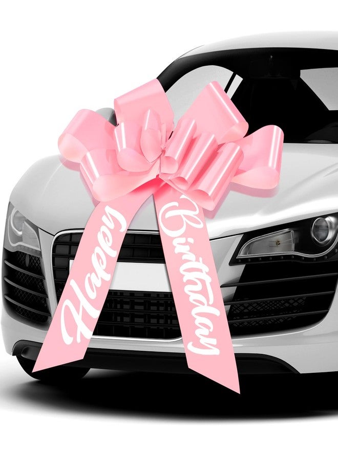 Datanly Giant Birthday Car Bow 30 Inch Large Pull Ribbon, Large Wrap Bow Car Decoration for Christmas Parties Birthday (Light Pink) - Image 1