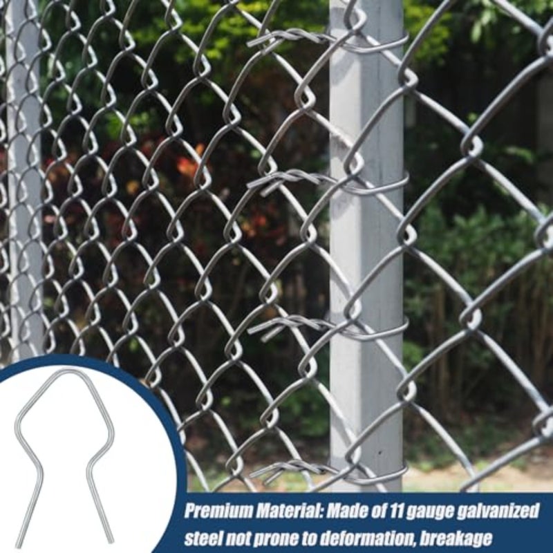 Hicarer Pcs T Post Clips Metal Wire Fence Clips Galvanized Steel Tie Preformed Fencing Clip Fence Ties for T-Posts/u-Posts Silver - Image 5