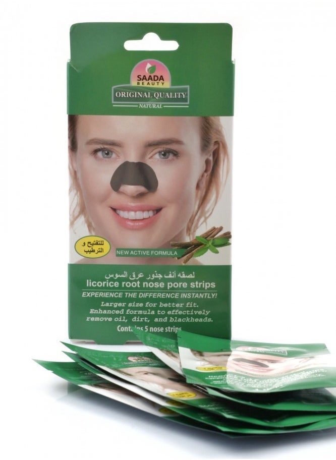 SAADA BEAUTY - 5 Pcs Licorice Root Nose Pore Strips - Image 1