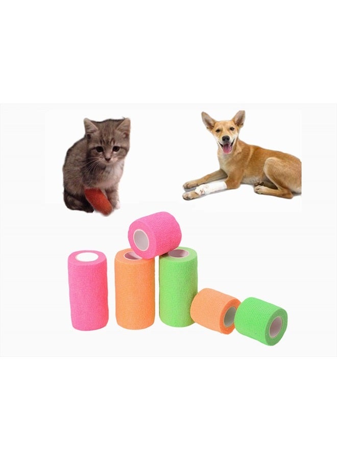 Transun Moo 6 Pack 2" x 5 Yards Self Adhesive Bandage Wrap Breathable Cohesive Vet Wrap for Pets, Elastic Self-Adherent Tape for Sports, Wrist, Ankle (Mixed Colors) - Image 5
