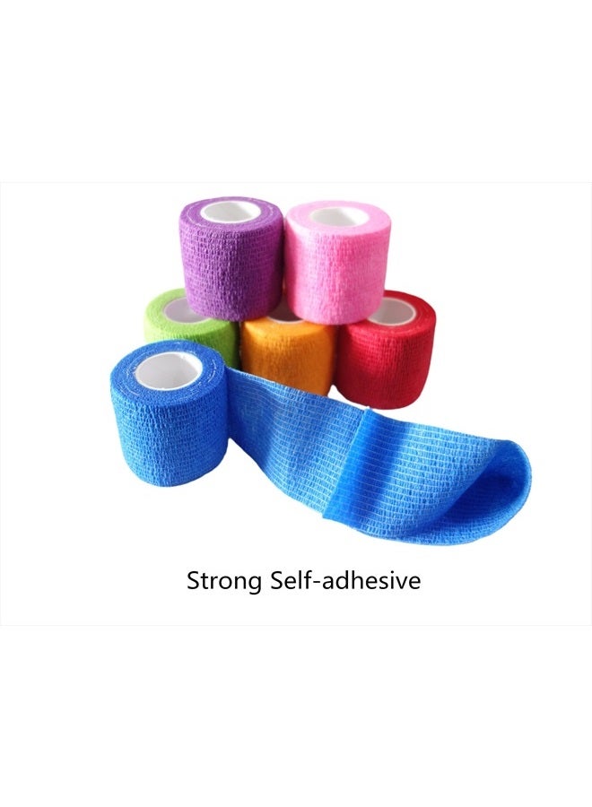 Transun Moo 6 Pack 2" x 5 Yards Self Adhesive Bandage Wrap Breathable Cohesive Vet Wrap for Pets, Elastic Self-Adherent Tape for Sports, Wrist, Ankle (Mixed Colors) - Image 3