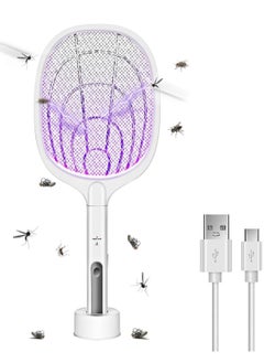 Bug Zapper, 3000 Volt Indoor & Outdoor Electric Fly Swatter, USB Rechargeable Mosquito Killer Racket for Home Bedroom, Kitchen,Office, Backyard, Patio,Safe to Touch with 3-Layer Safety Mesh