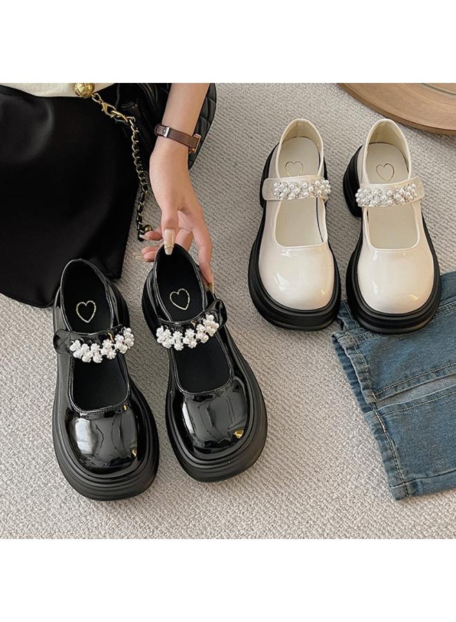 شك خريف جديد الفتيات أحذية من الجلد أنيق الفتيات الصغيرات لينة سوليد أحذية الأميرة أداء الطالب مرحلة الأداء الأحذية النسائية - Image 2