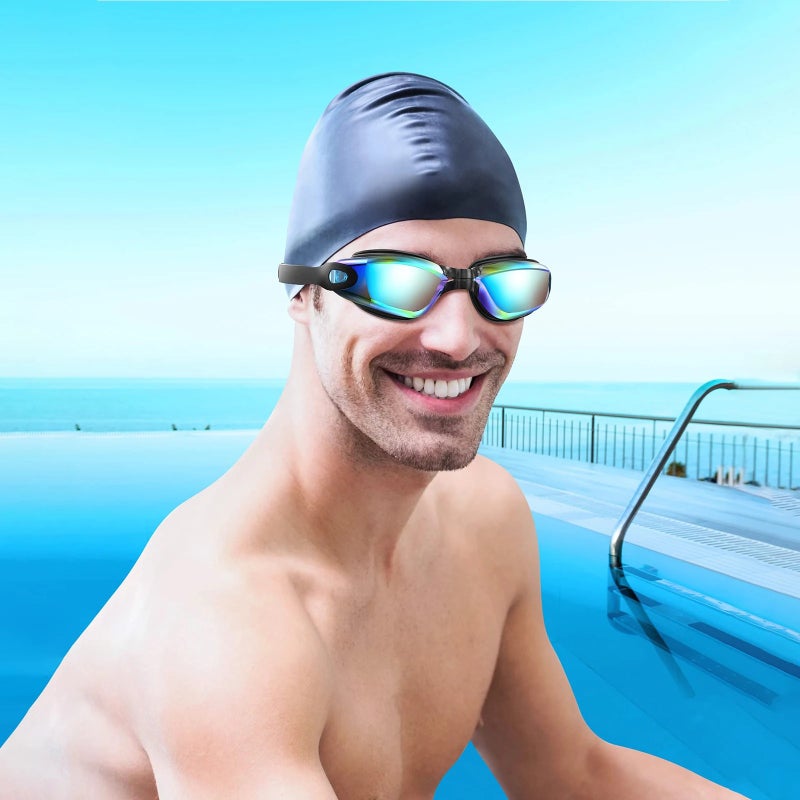 Bluejw Professional Adult Anti-Fog UV Protection Waterproof Silicone Swimming Goggles - Image 2