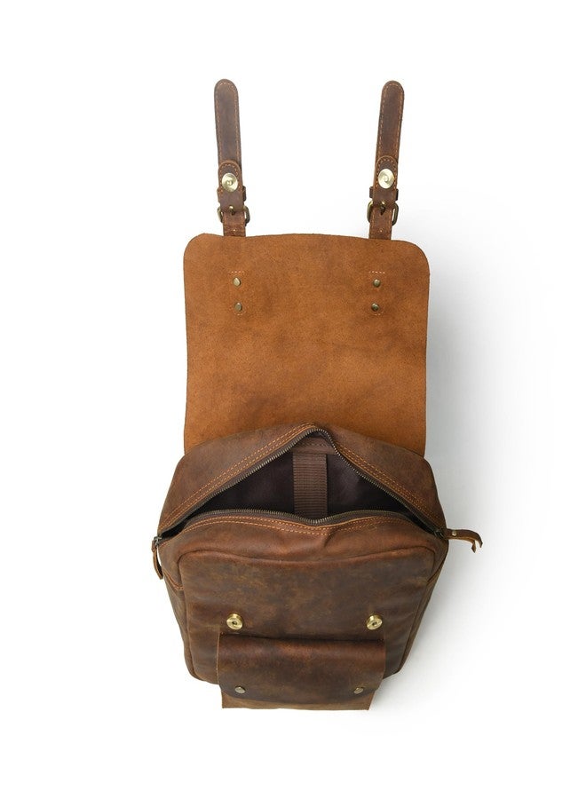ADYAN Leather Backpack Bag for Men and Women Multi-functional Elegant Daypack Soft Leather Travel Shoulder Bag Office, Shopping, Trip (Brown), Mud Color, 12''L X 15''H X 4''W, Travel Backpacks - Image 4