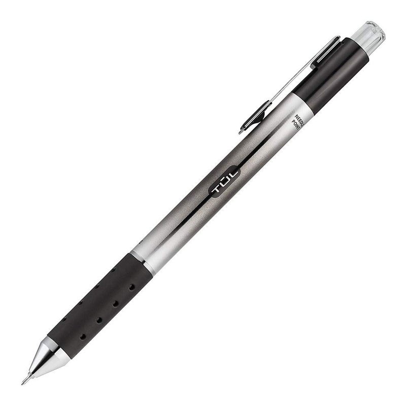 TUL GL1 Retractable Gel Pen, Needle Point, 0.5 mm, Gray Barrel, Black Ink, Pack Of 12 - Image 3