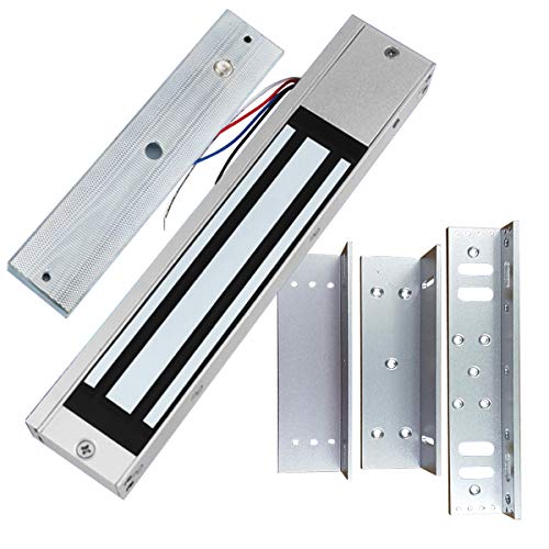 Supreform Outdoor Indoor Waterproof 12VDC 24VDC 600lbs Holding Force Magnetic Door Lock with Z and L Brackets for Access Control Door and Gate Opener, Fail Safe Electromagnetic Door Lock Gate Lock - Image 1