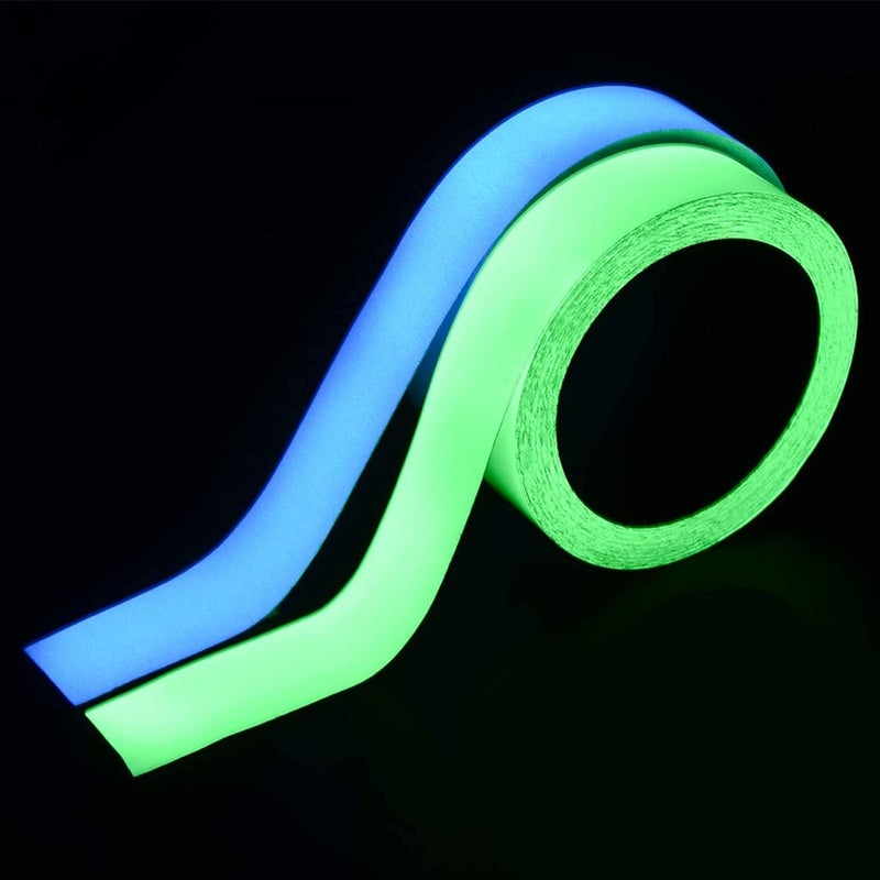 SAGREENY 2Pack Glow In The Dark Tape, Green And Blue Glow Tape, Diy Home Luminous Wall Sticker Tape Sticker Nonslip For Home Decoration And Dark Night Space Signs, 33 Feet Length 0.6Inch Width - Image 1