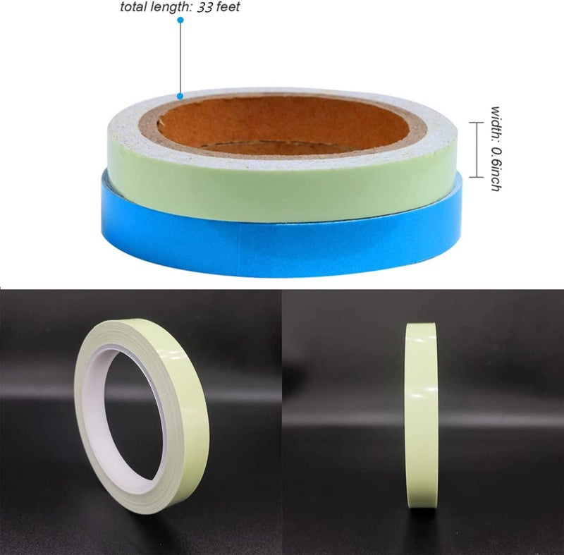 SAGREENY 2Pack Glow In The Dark Tape, Green And Blue Glow Tape, Diy Home Luminous Wall Sticker Tape Sticker Nonslip For Home Decoration And Dark Night Space Signs, 33 Feet Length 0.6Inch Width - Image 4