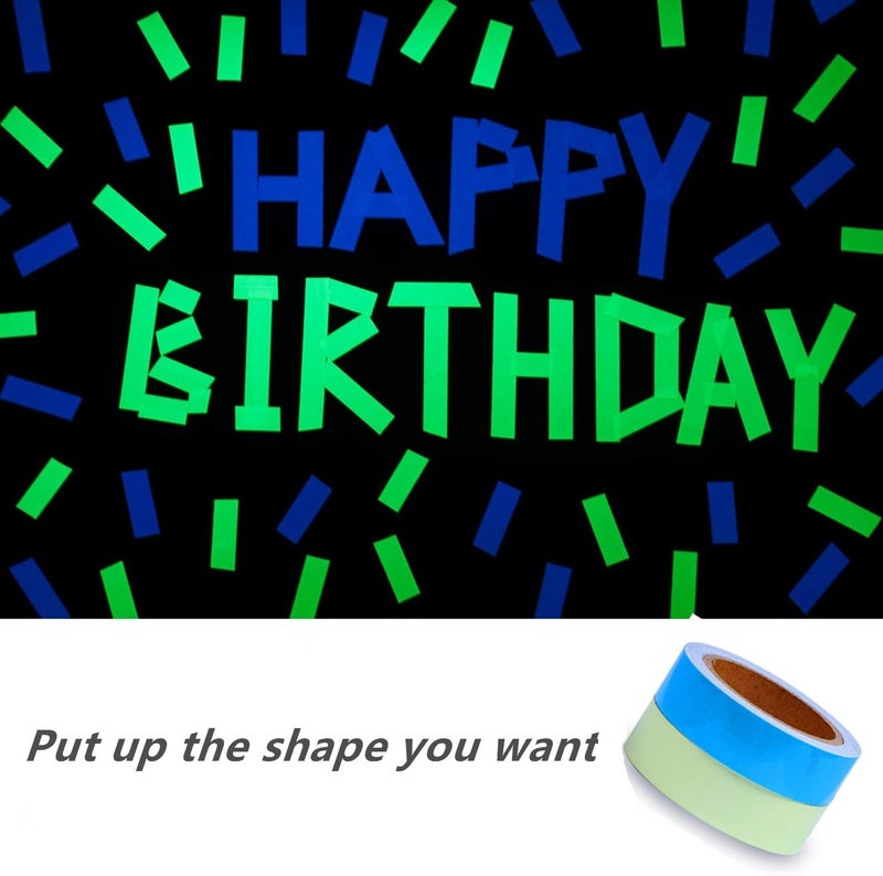 SAGREENY 2Pack Glow In The Dark Tape, Green And Blue Glow Tape, Diy Home Luminous Wall Sticker Tape Sticker Nonslip For Home Decoration And Dark Night Space Signs, 33 Feet Length 0.6Inch Width - Image 5