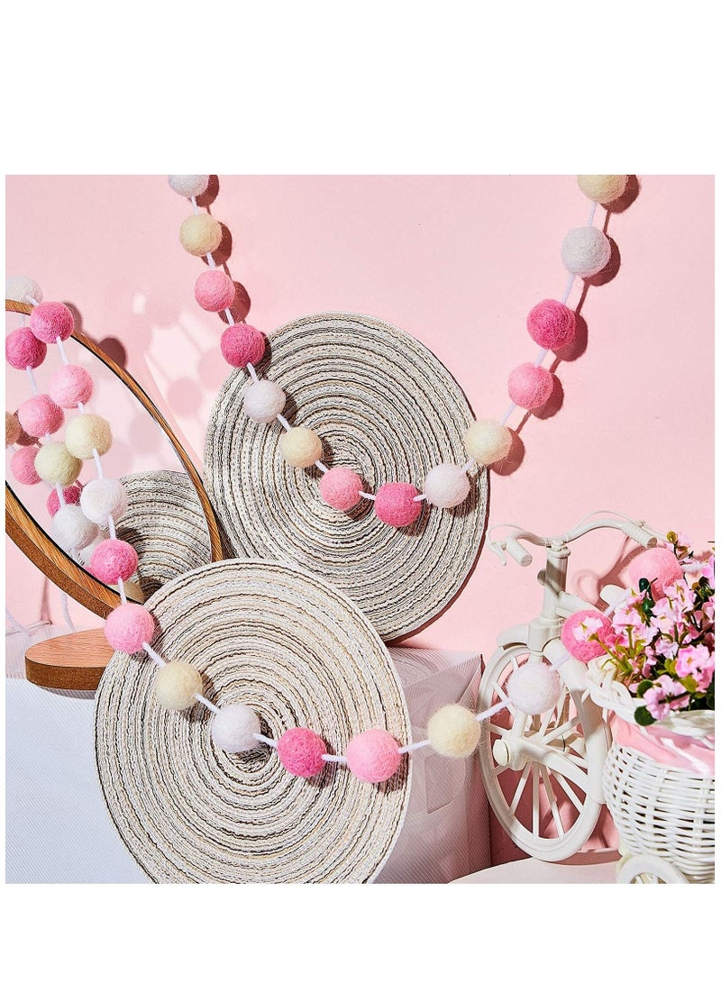 كاست ويف قطعتان من كرات الصوف المصنوعة من اللباد الملونة بوم بوم جارلاند 6.5 قدم طويلة 24 كرة جارلاند - Image 5