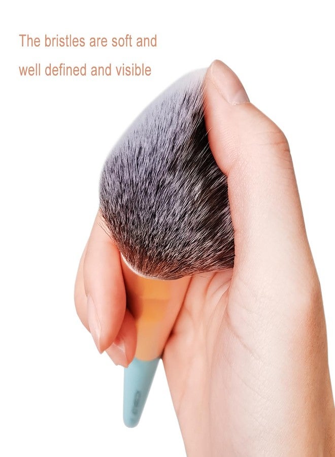 ACOSBRUOP Foundation Brush, Fluffy Powder BRUSH, Big Blush Brush, Bronzer Brush, Proffessional makeup brushes, Soft Bristles, Blue - Image 2