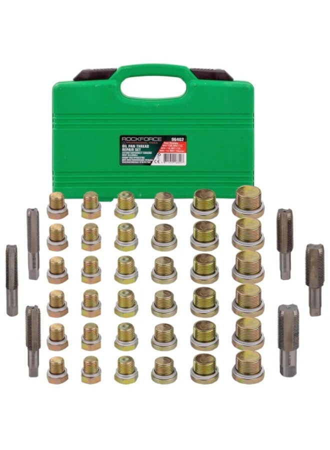 FORSAGE Oil pan thread repair set 14pcs (m13x1.25, m13x1.5, m15x1.5, m17x1.5, m20x1.5, m22x1.5), in a case - Image 1