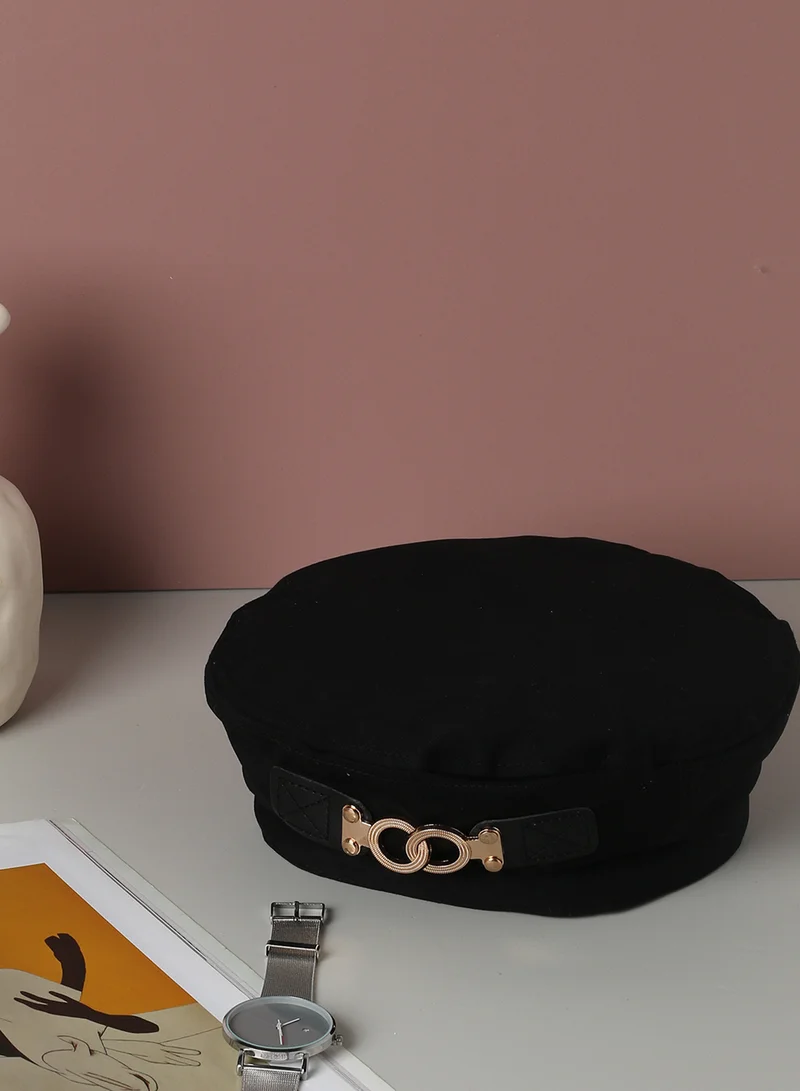 Haute Sauce Stylish Solid Black Hat
