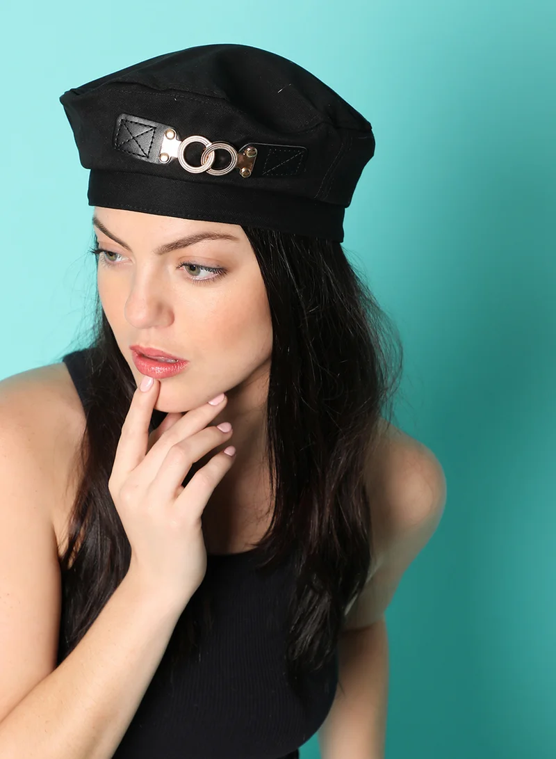Haute Sauce Stylish Solid Black Hat