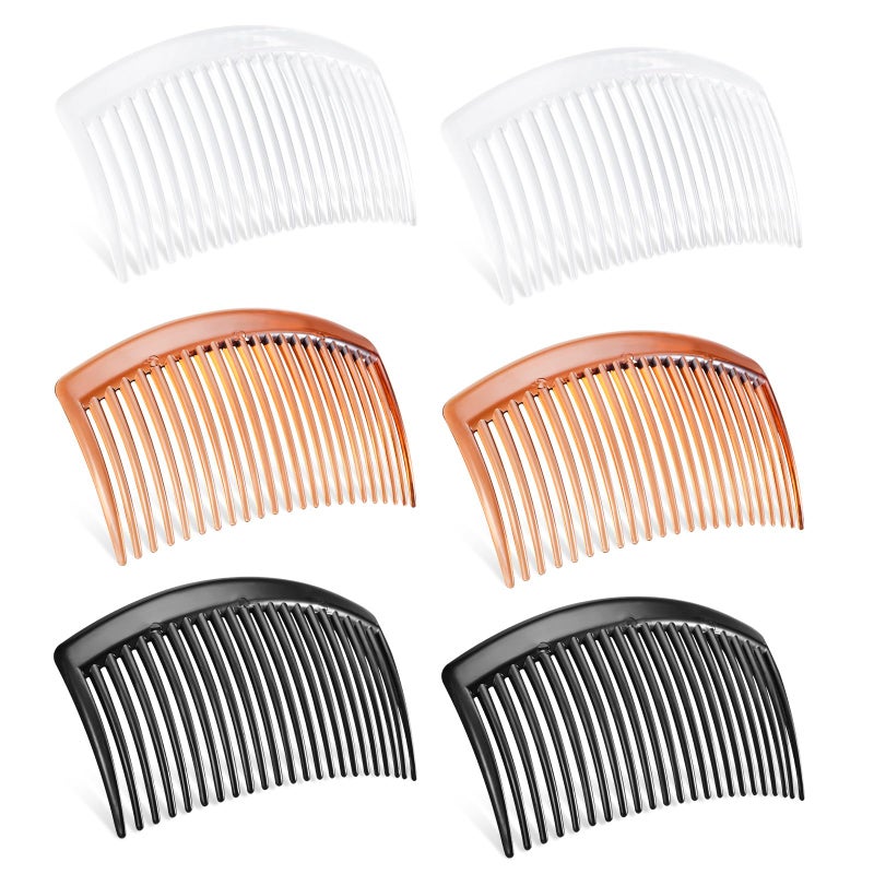 TIPTAP 6PCS 3.15IN Hair Side Comb with 3 Colors, Professional Barber Comb for Styling and Grooming, French Combs for Wedding, Dating and More - Image 1