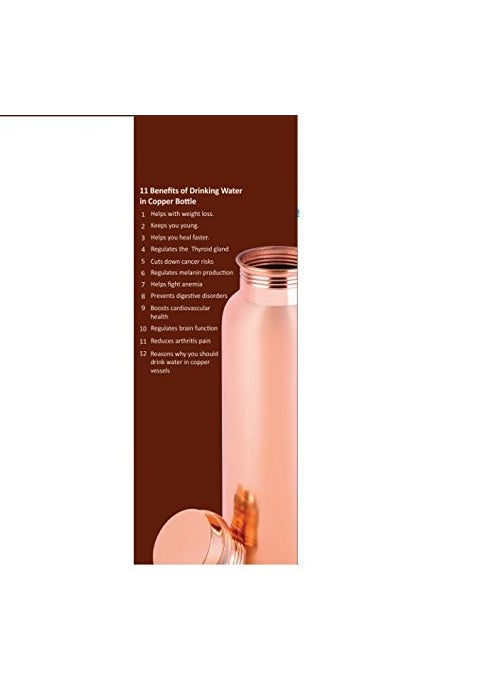 smart serve Smartserve Ideal Copper Water Bottle Leak proof 1L Set of 1  - Image 5