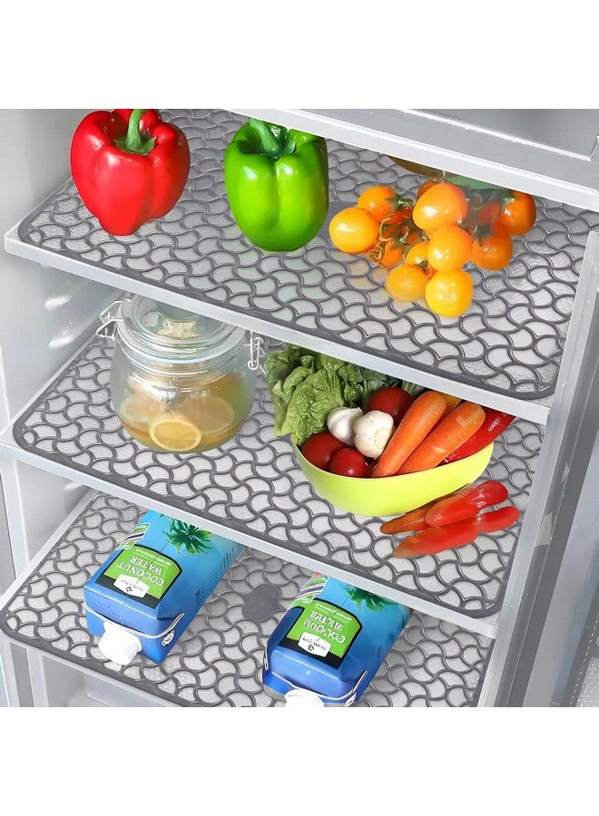 Kuber Industries Solid Thick Polyvinyl Chloride 6 Piece Refrigerator Drawer Mat Set|Waterproof Non-Slip Mats|Washable Mats Covers Pads (Grey) - Image 2