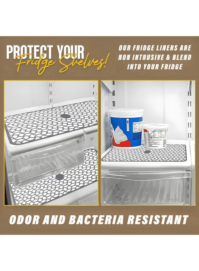 Kuber Industries Solid Thick Polyvinyl Chloride 6 Piece Refrigerator Drawer Mat Set|Waterproof Non-Slip Mats|Washable Mats Covers Pads (Grey) - Image 5