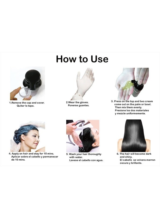 BIOGREEN ROOTS 200 ml Natural Black Hair Color Shampoo With Herbals - Black Shampoo for Grey Hair - Covers Gray Hair in 10 Minutes - Hair Coloring Shampoo for Women, Men, Adults, All Hair Types - Image 5