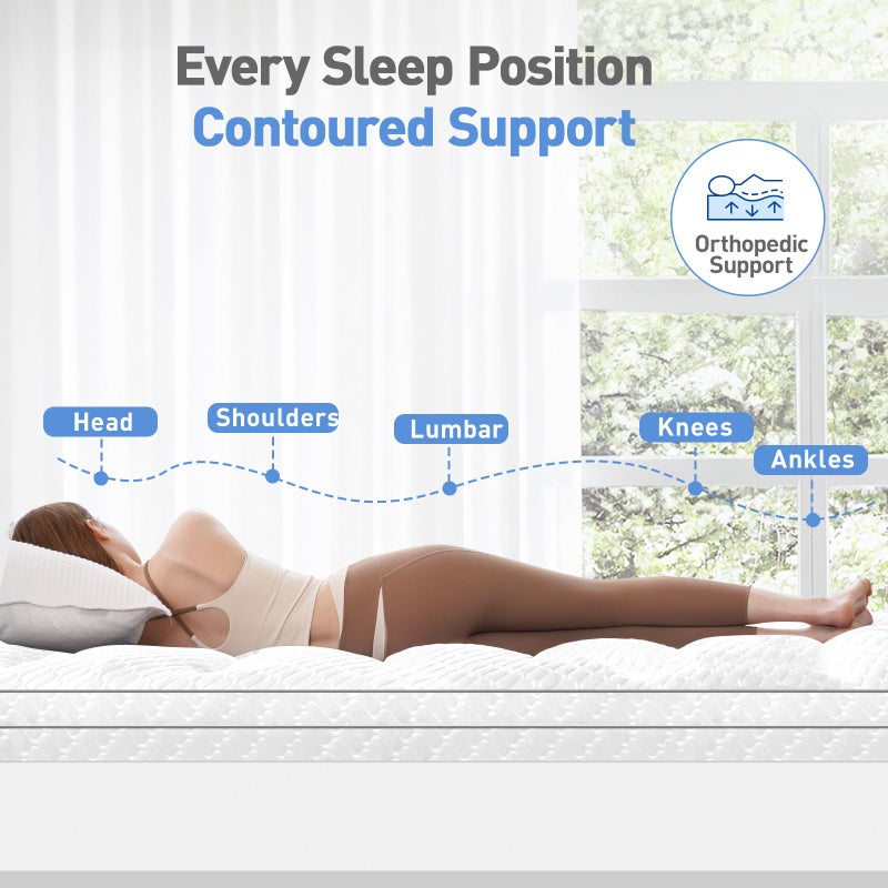 VALUXE Dual Layer 3 Inch Memory Foam Mattress Topper Twin XL Size, 2 Inch Cooling Gel Memory Foam Plus 1 Inch Pillow Top Mattress Pad Cover, with 8-21 Inch Deep Pocket - Image 4