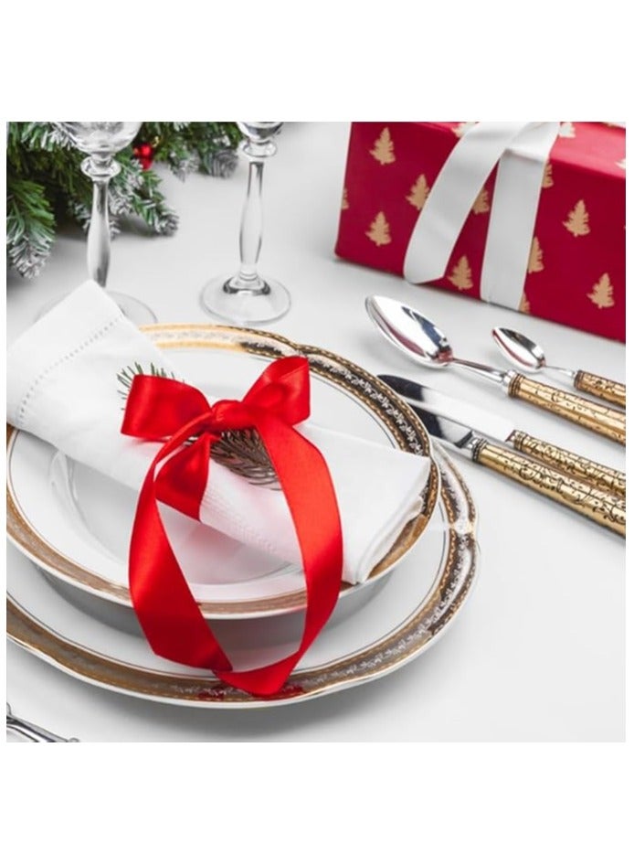 Unique شريط أحمر 1-1/2 بوصة، 25 ياردة من أقمشة الساتان الصلبة لتغليف هدايا عيد الميلاد، زينة عيد الميلاد، زينة شجرة عيد الميلاد، صنع الأشرطة، الحرف اليدوية، مشاريع الخياطة وحفلات الزفاف - Image 4