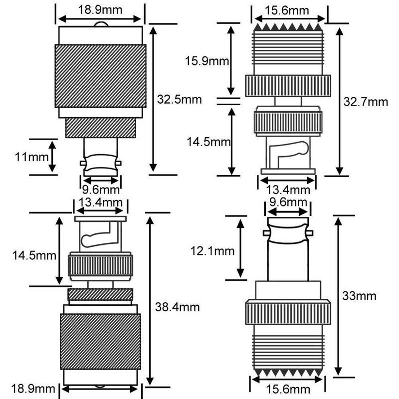 onelinkmore مجموعة موصلات RF من BNC إلى UHF 4 أنواع - Image 3