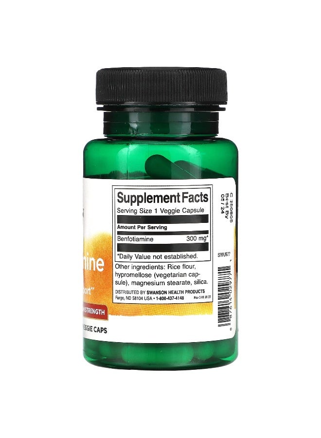 Swanson, Benfotiamine, Maximum Strength, 300 mg, 60 Veggie Caps - Image 2