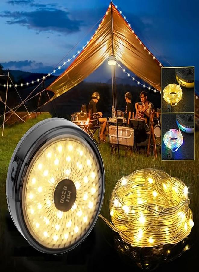 Camping Lamp Series with Foldable Fantasy Light Reel (26.8 Feet), Rechargeable Camping Lights for Tents with 5 Lighting Modes and 1200mAh Portable Power Bank, Camping Lamp