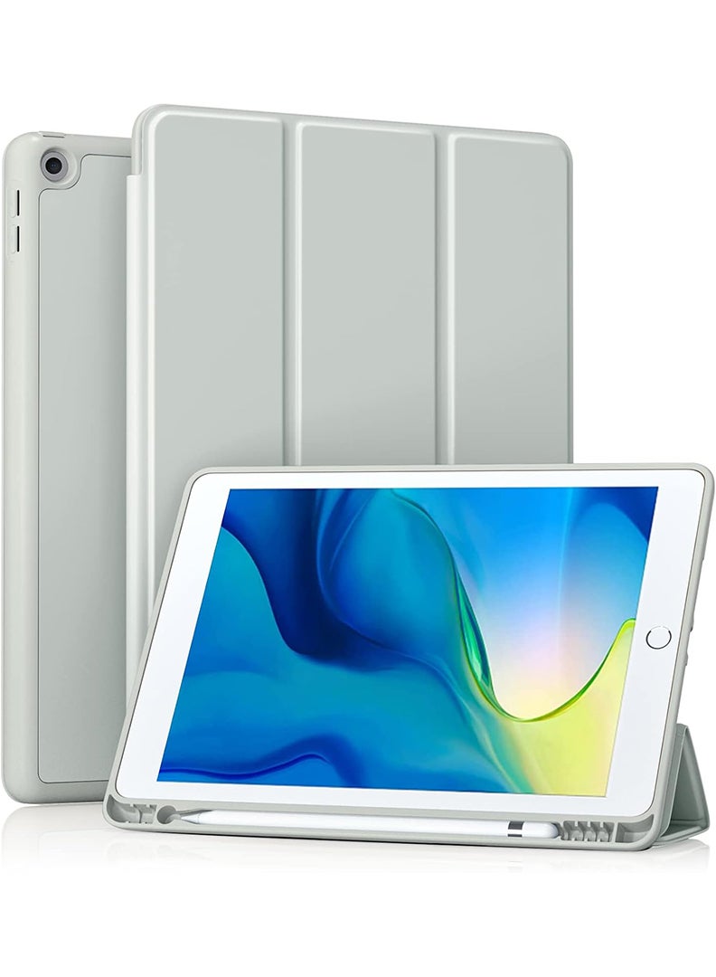 Theodor Case Compatible with iPad 10.2 Inch 2021/2020/2019, for iPad 9th/8th/7th Generation Smart Case with Pencil Holder, Protective Case with Soft TPU Back, Auto Sleep/Wake Cover, Grey  - Image 1