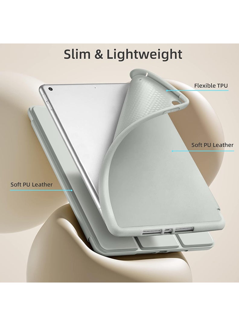 Theodor Case Compatible with iPad 10.2 Inch 2021/2020/2019, for iPad 9th/8th/7th Generation Smart Case with Pencil Holder, Protective Case with Soft TPU Back, Auto Sleep/Wake Cover, Grey  - Image 4