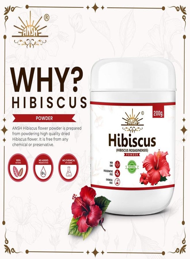 ANSH Organic Hibiscus Powder for Hair Care Growth, Deep Conditioning Hair Mask (200 Grams) - Image 3