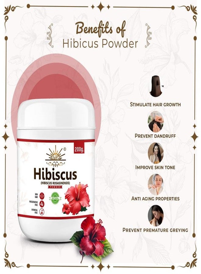 ANSH Organic Hibiscus Powder for Hair Care Growth, Deep Conditioning Hair Mask (200 Grams) - Image 5