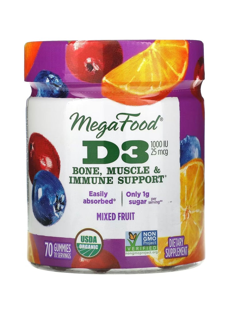 Megafood Organic D3 dietary supplement for bone muscle and immune support