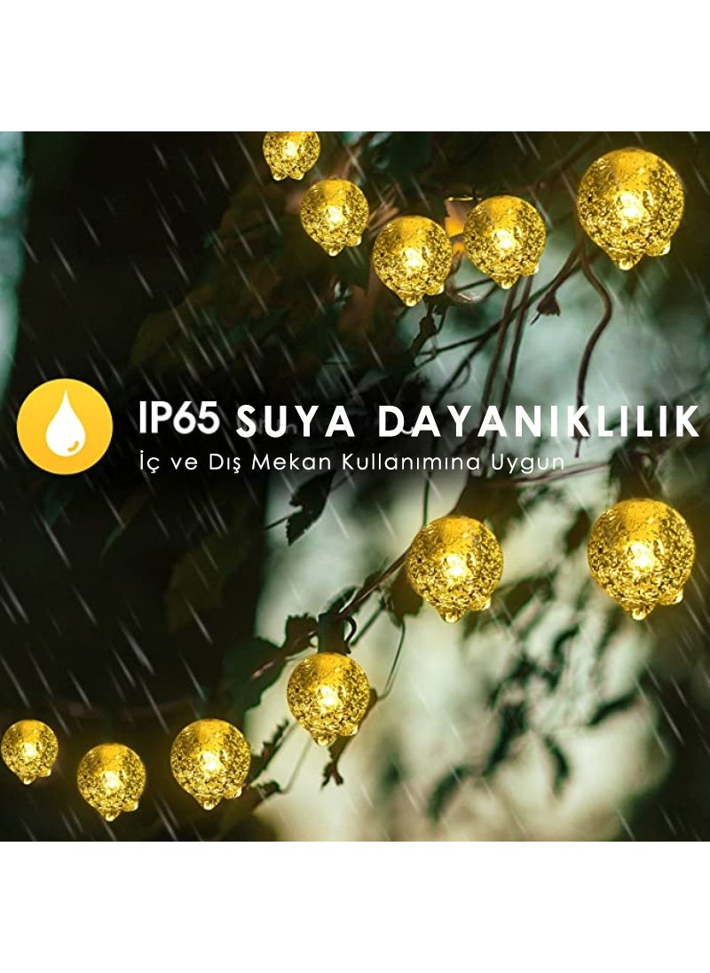 Technosmart 100 LEDs 8 Modes Solar Crystal Ball Garden Lighting Decoration Solar Energy Yellow Light  - Image 3