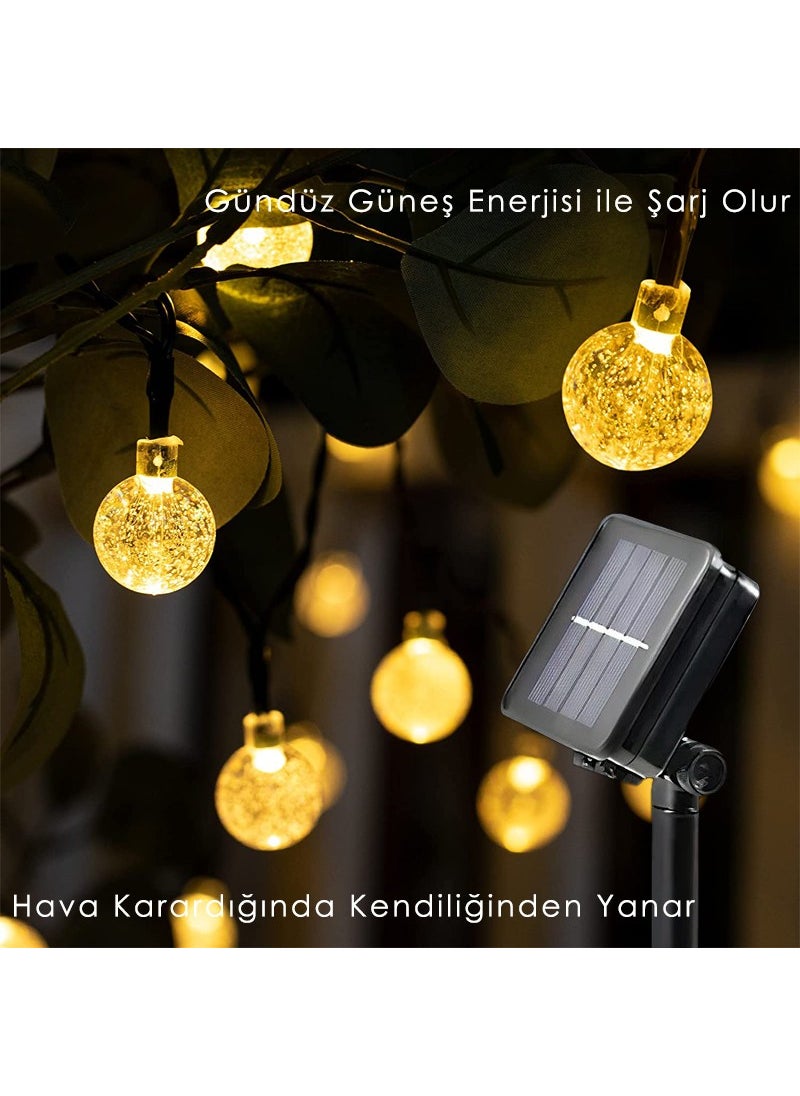 Technosmart 100 LEDs 8 Modes Solar Crystal Ball Garden Lighting Decoration Solar Energy Yellow Light  - Image 4
