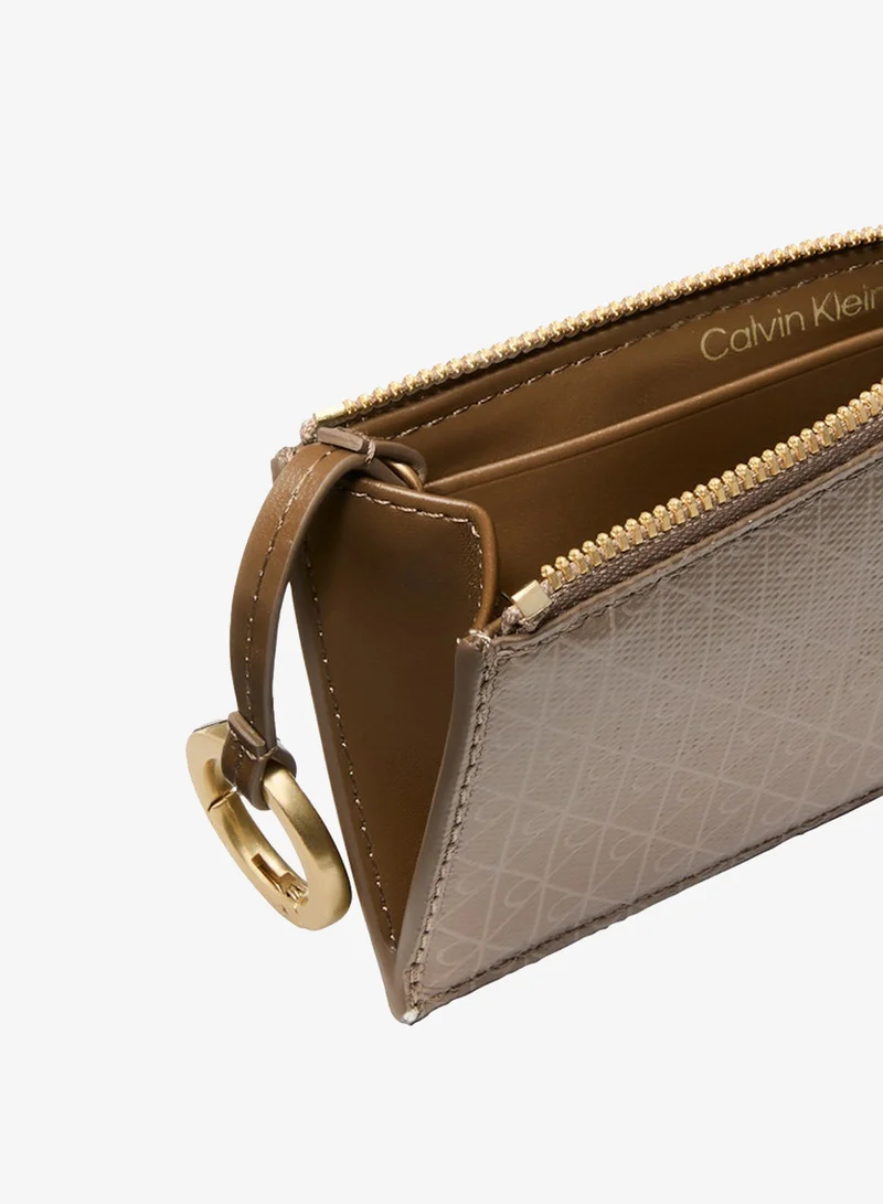 CALVIN KLEIN  Emblem Coated Zipped Card Holder for Women | Best Price UAE
