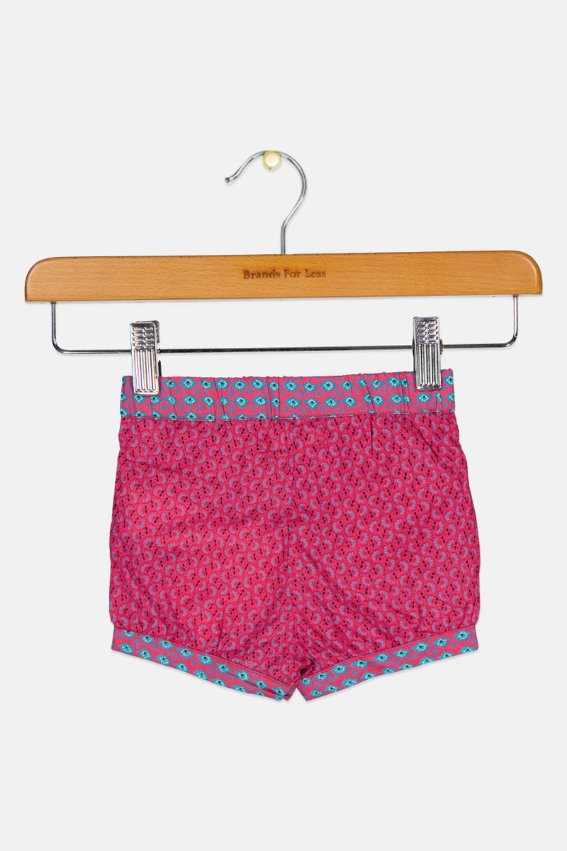 Dp Am Toddlers Girl Allover Print Shorts, Magenta - Image 2