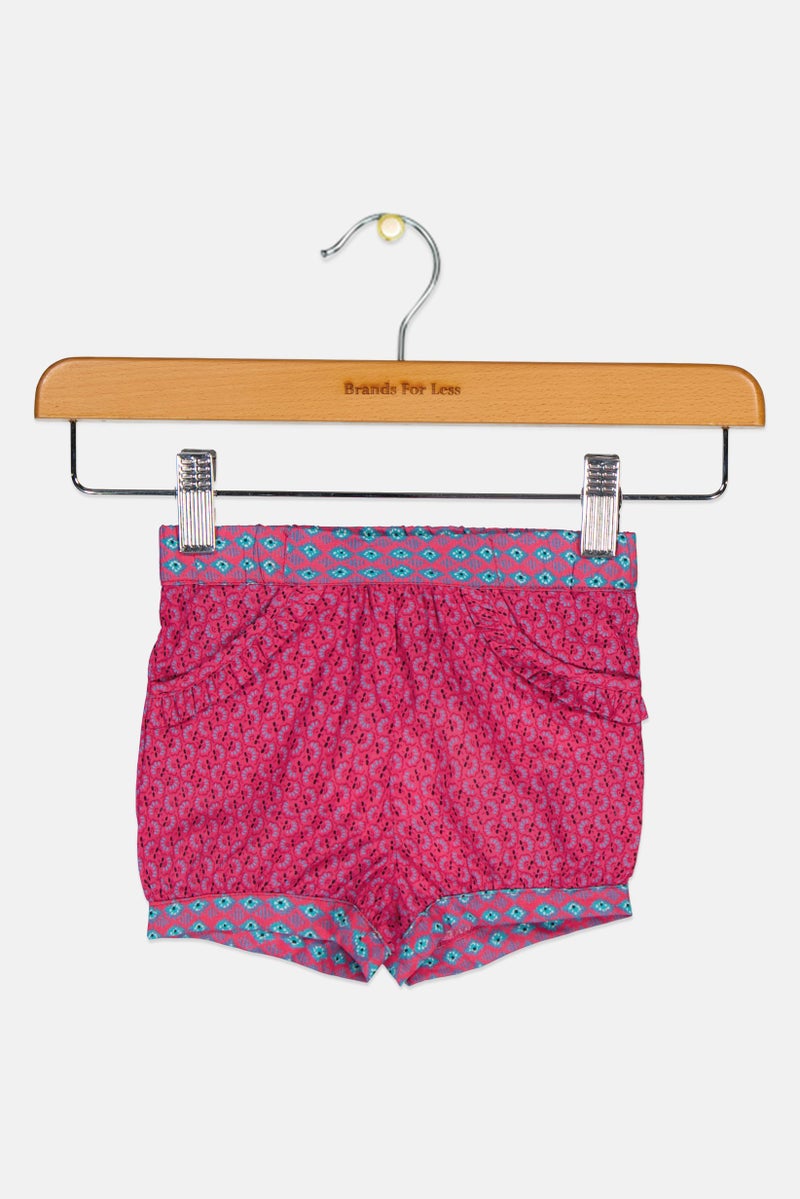 Dp Am Toddlers Girl Allover Print Shorts, Magenta - Image 1