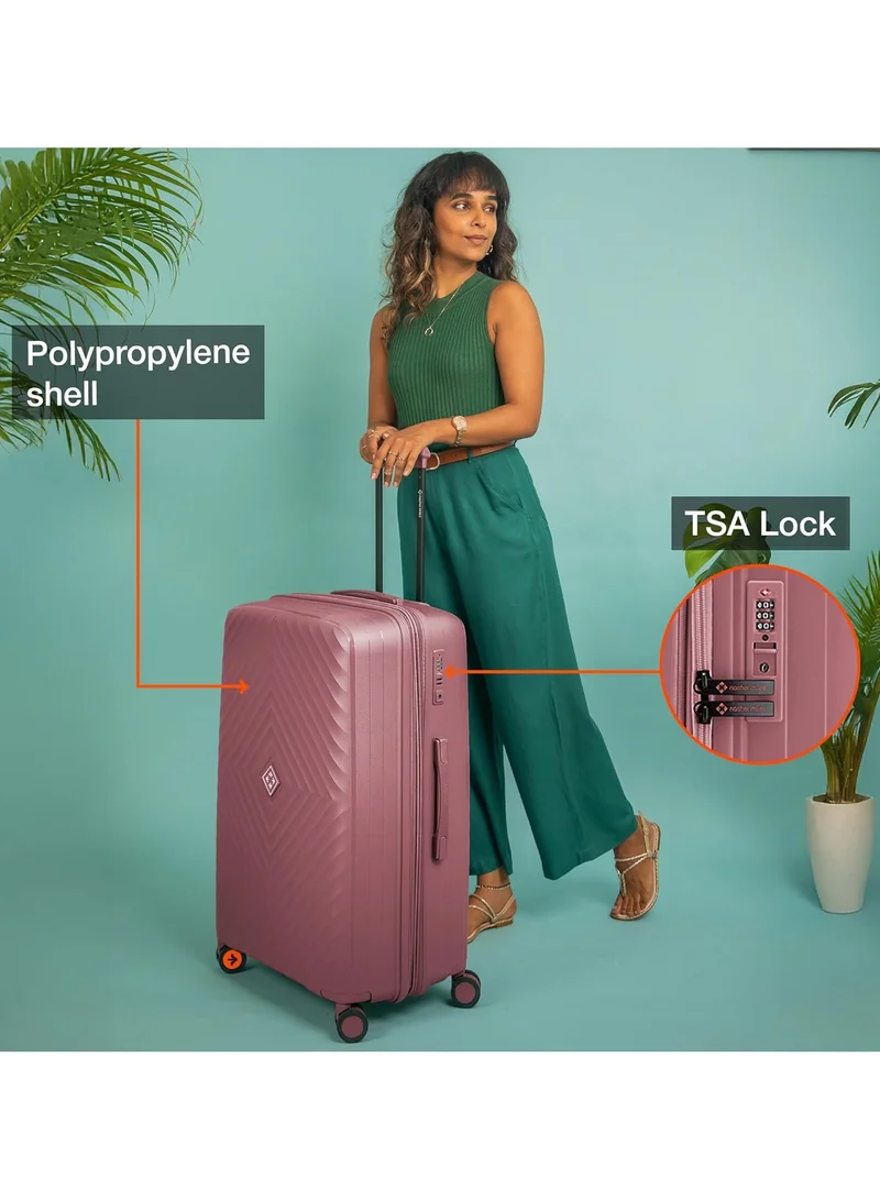 nasher miles Nasher Miles Antwerp Hard-Sided Polypropylene Luggage Set of 3 | 55cm, 65cm & 75cm | TSA Lock 8 Wheels & Expander Small, Medium & Large Trolley Bag for Travel | Suitcase (Bubblegum Pink)