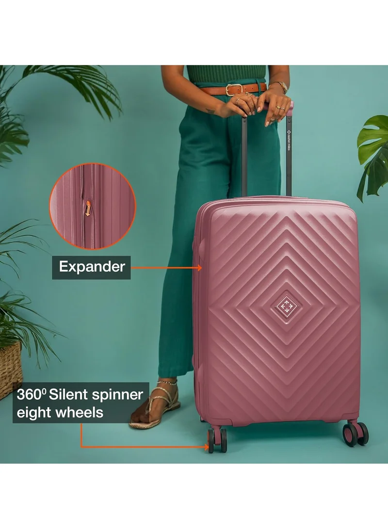 nasher miles Nasher Miles Antwerp Hard-Sided Polypropylene Luggage Set of 3 | 55cm, 65cm & 75cm | TSA Lock 8 Wheels & Expander Small, Medium & Large Trolley Bag for Travel | Suitcase (Bubblegum Pink)