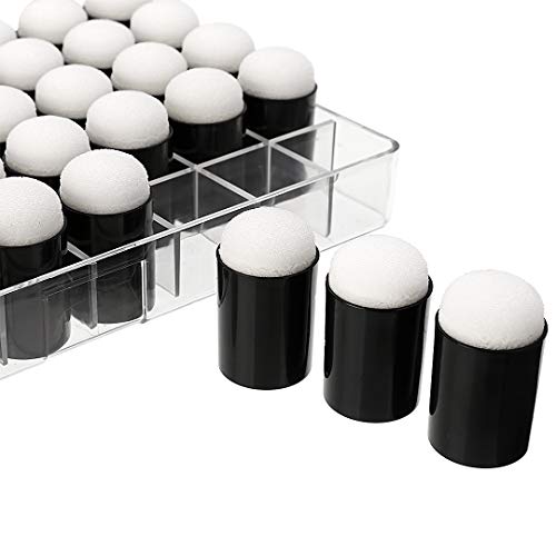 AXABING 40 Pcs Finger Sponge Daubers with Storage Box for Painting Chalk Ink Card Making Drawing - Image 5