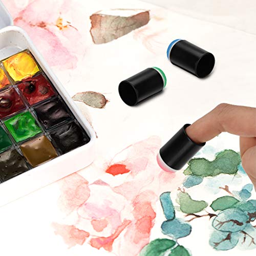 AXABING 40 Pcs Finger Sponge Daubers with Storage Box for Painting Chalk Ink Card Making Drawing - Image 3