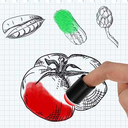 AXABING 40 Pcs Finger Sponge Daubers with Storage Box for Painting Chalk Ink Card Making Drawing - Image 4